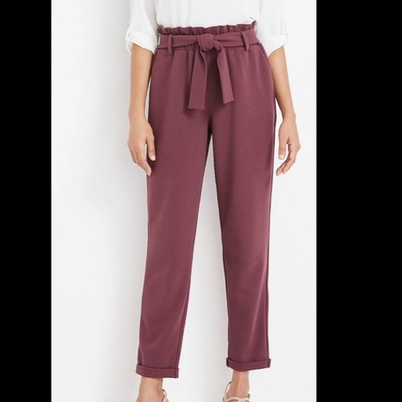 Maurices Pants - Maurices Plus Size Maeve High Waisted Tie Waist Paper Bag Trouser Pants Size 22W